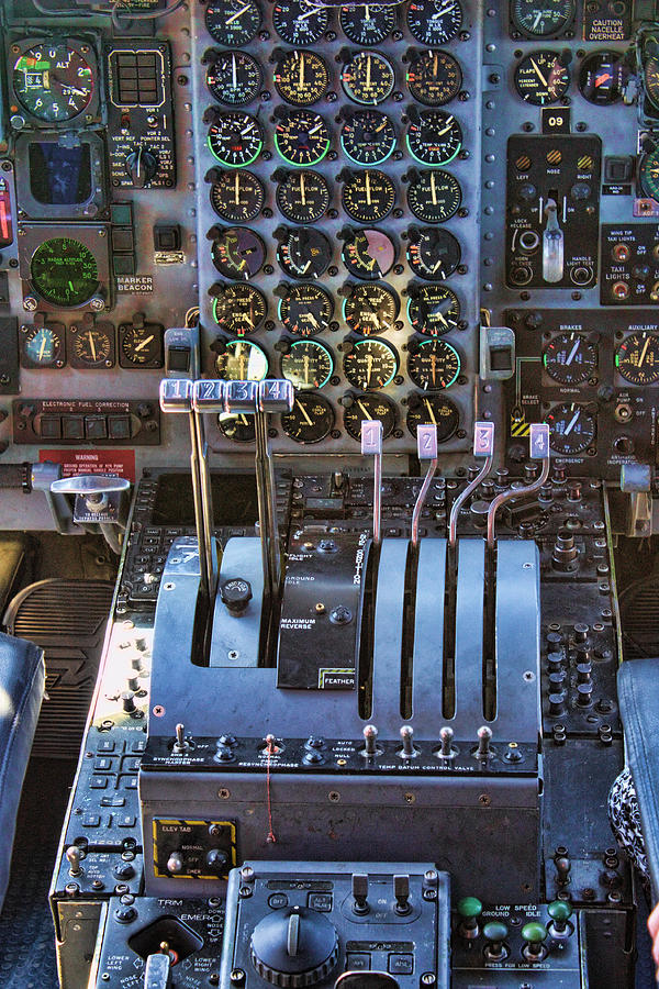 Airplane Digital Art - C-133 Cargomaster Controls by John Saunders