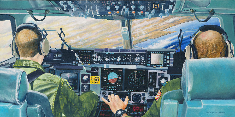 C-17 Cockpit Painting by Douglas Castleman