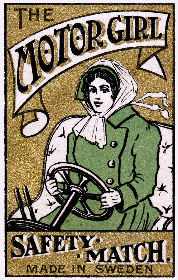 C. 1910 Motor Girl Matches Painting by Historic Image