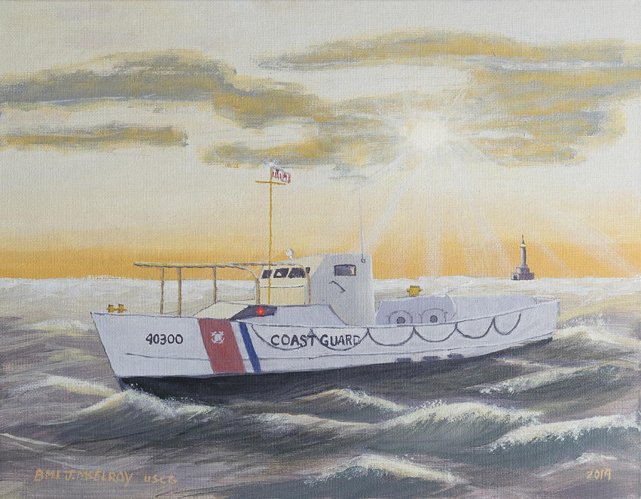 Lake Michigan Painting - C G  40300 on Patrol by Jerry McElroy