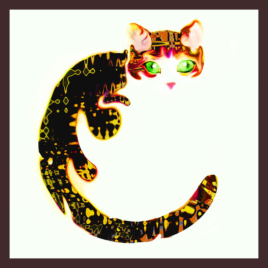 C is for Cheshire Digital Art by Ginny Schmidt