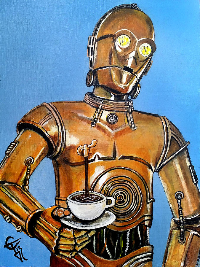 Star Wars Painting - C3ppuccino by Tom Carlton