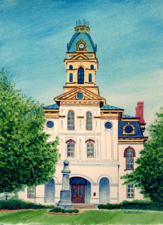 Architecture Painting - Cabarrus County Courthouse by Stacy C Bottoms
