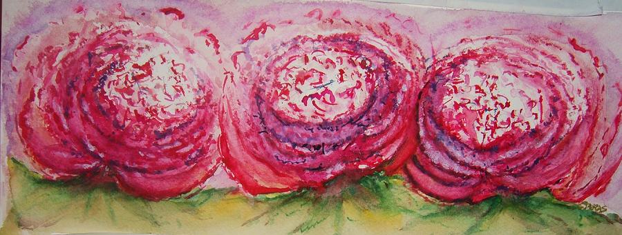Cabbage Roses Painting by Elaine Duras