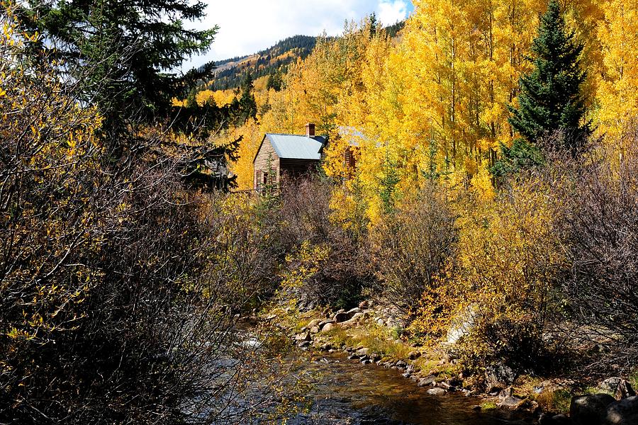 Cabin by a Mountain Stream Photograph by Marilyn Burton