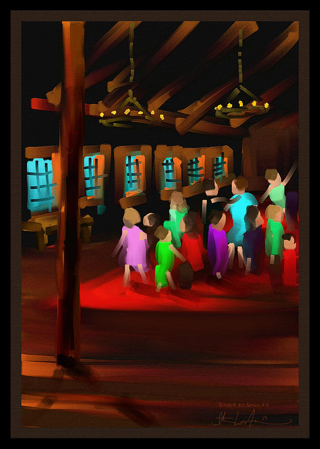 Cabin Dance - Scratch Art Series - #6 Painting by Steven Lebron Langston