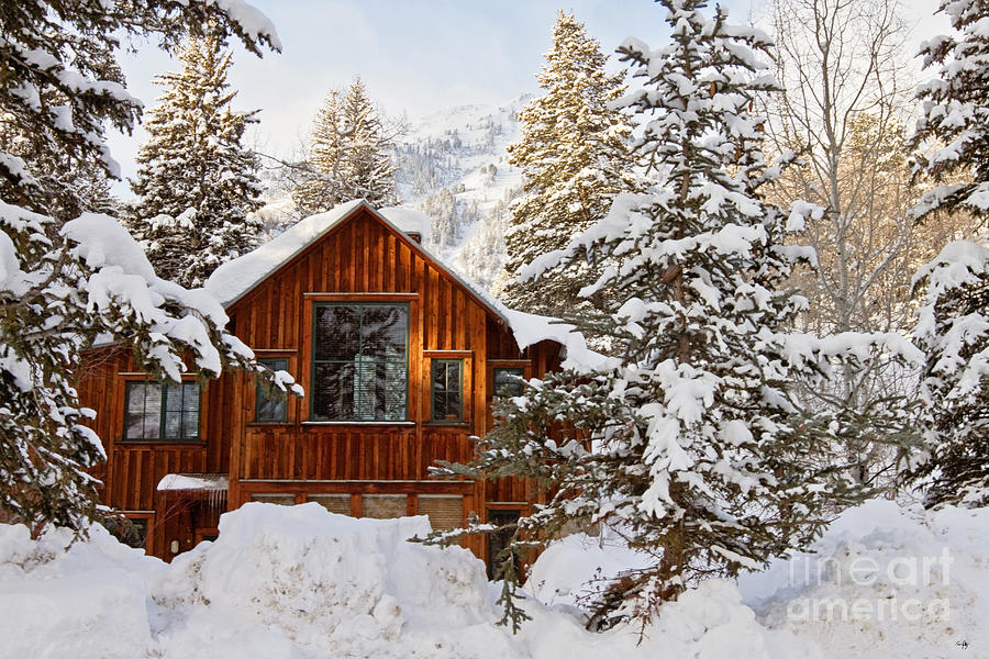 Winter Photograph - Cabin in Snow by Scott Pellegrin
