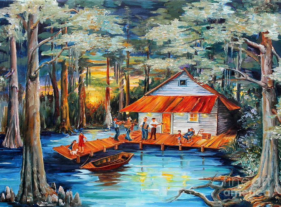 Musician Painting - Cabin in the Swamp by Diane Millsap