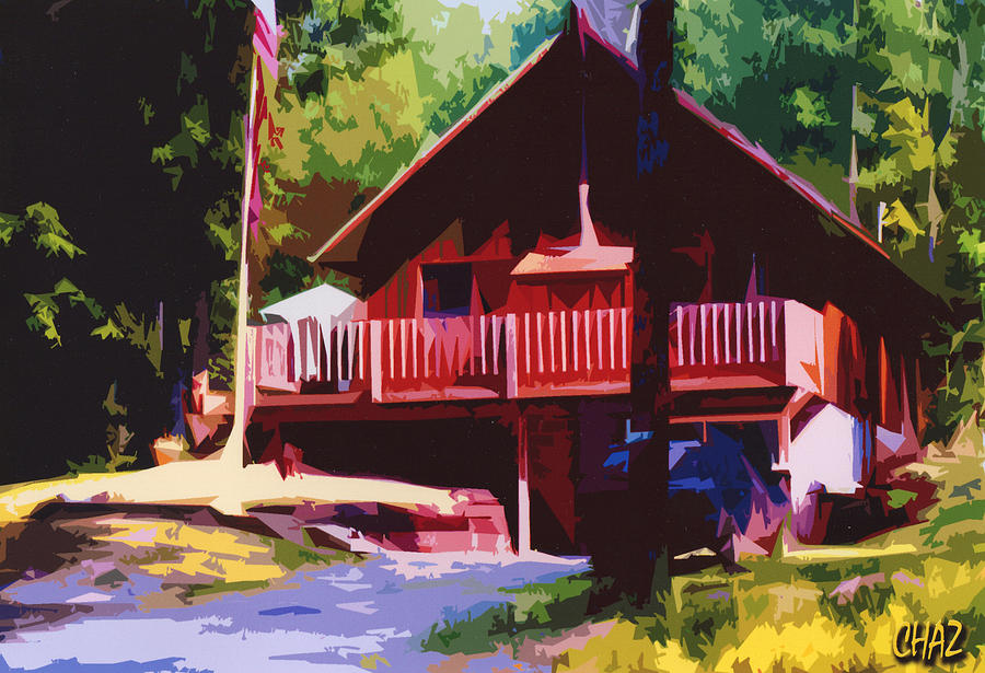 Cabin in the woods Painting by CHAZ Daugherty