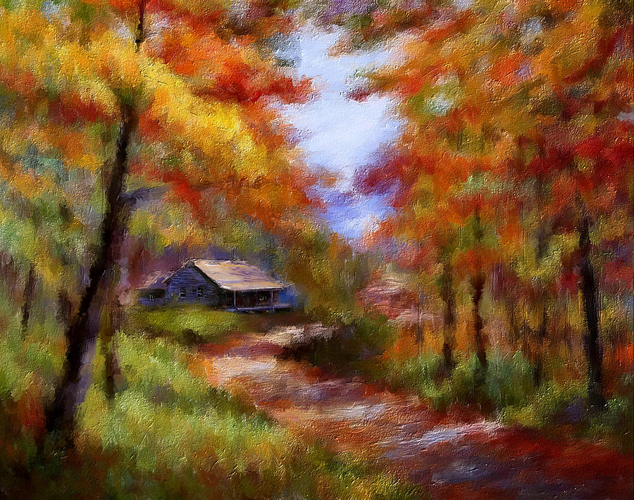 Cabin in the Woods Mixed Media by Renee Skiba - Fine Art America