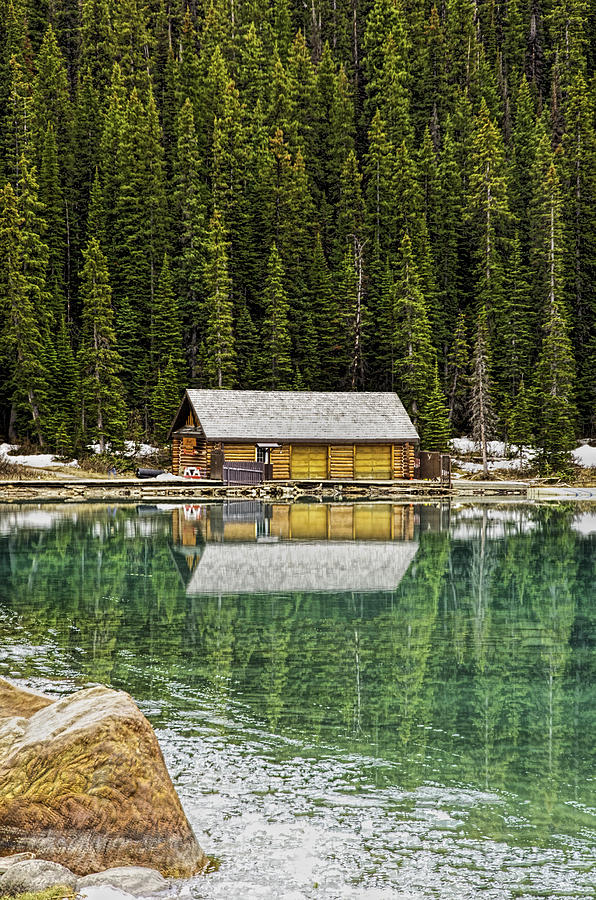 Alberta Photograph - Cabin on Lake Louise by Janet Fikar