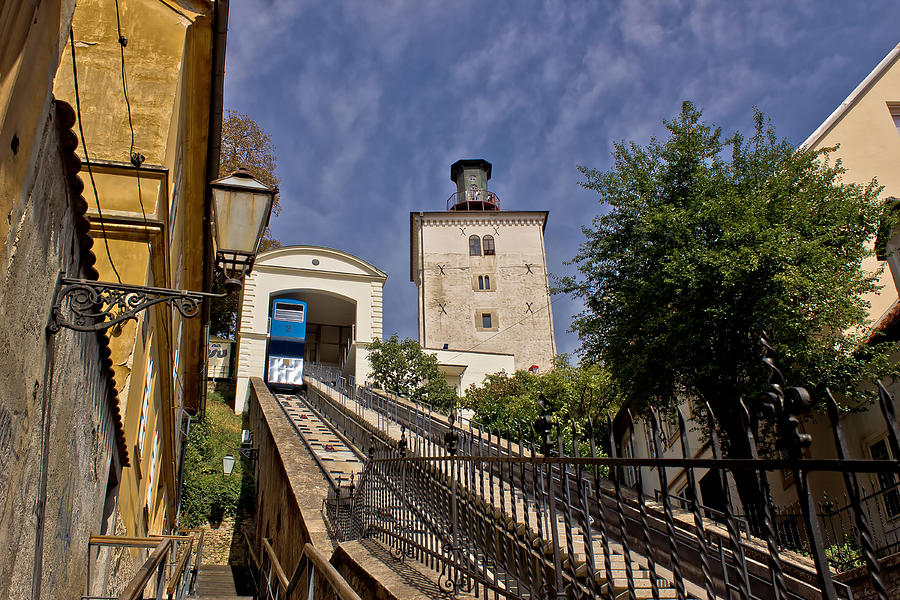 Cable car lift in Zagreb way to upper town Photograph by Brch Photography