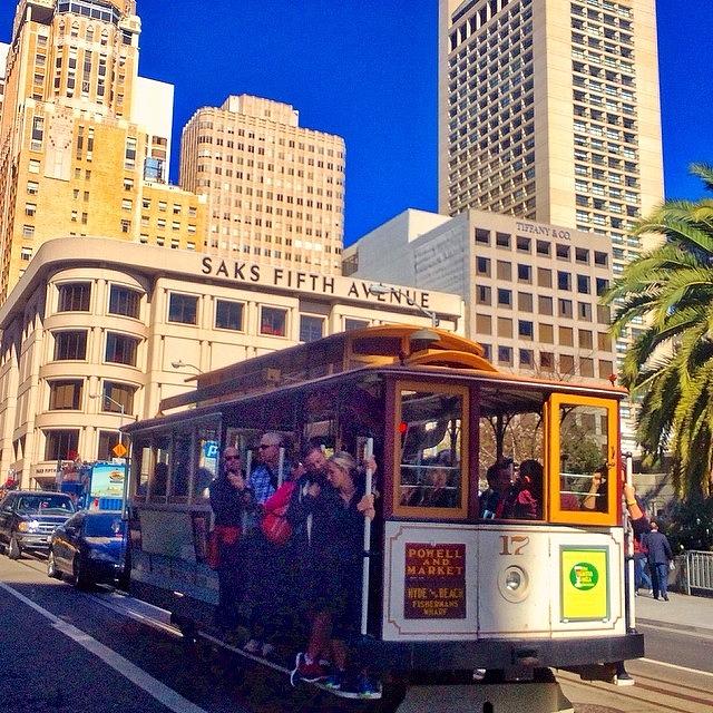 Cable Car On Union Square Photograph by Karen Winokan