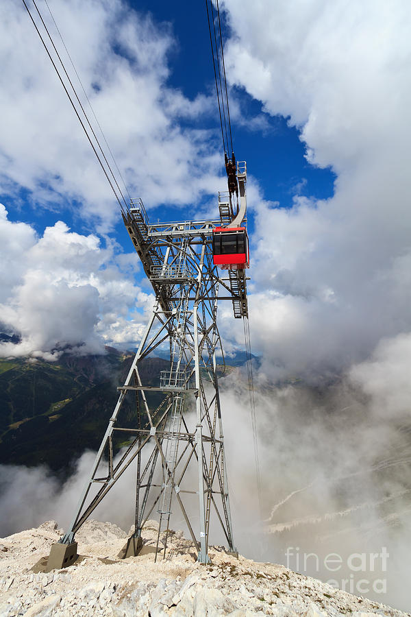 cableway in Italian Dolomites Photograph by Antonio Scarpi