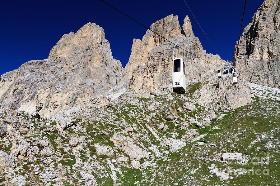 cableway on Dolomites Photograph by Antonio Scarpi