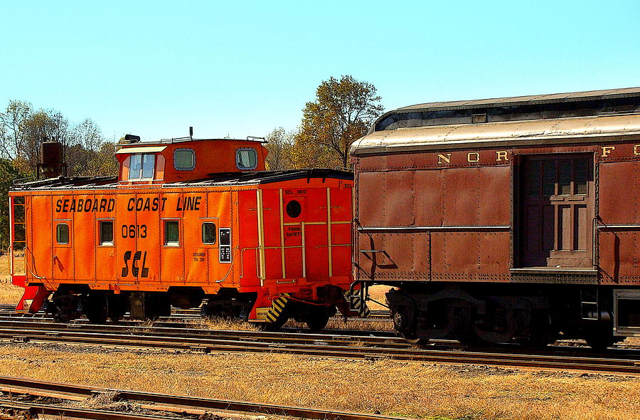 Caboose and Car Photograph by Rodney Lee Williams