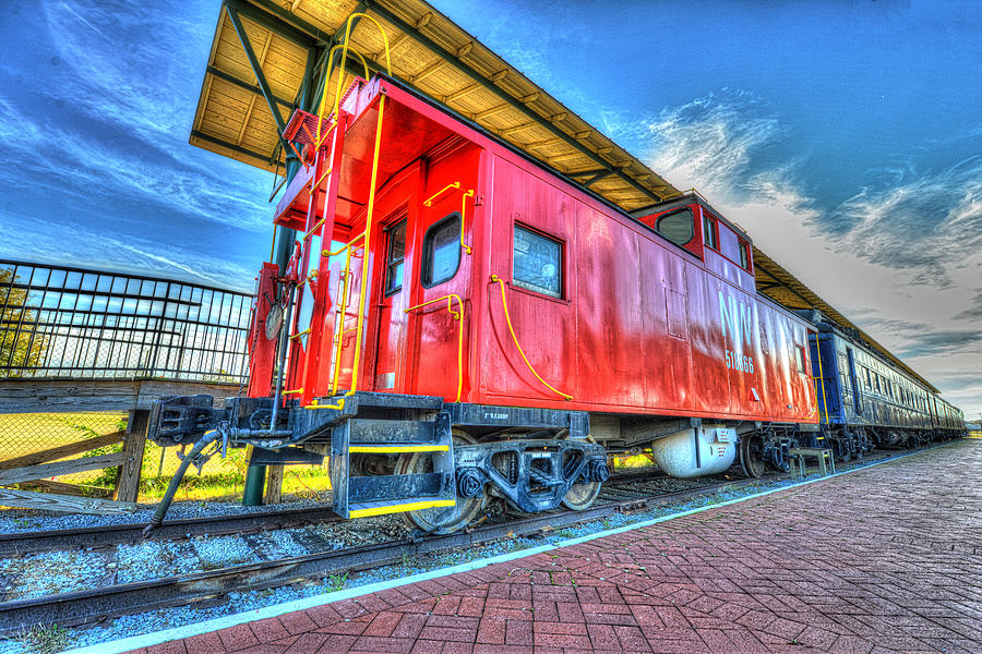 Train Photograph - Caboose for Locomotive No. 1134 Portsmouth VA by Greg Hager