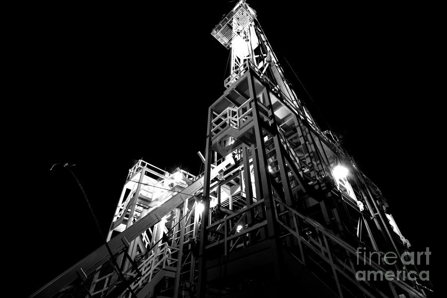Oil Rig Photograph - Cac001bw-74 by Cooper Ross