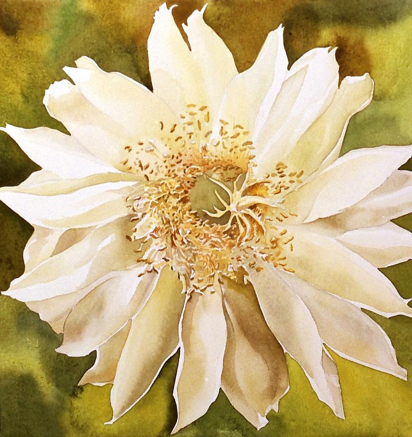 Cactus Bloom Painting by Alfred Ng