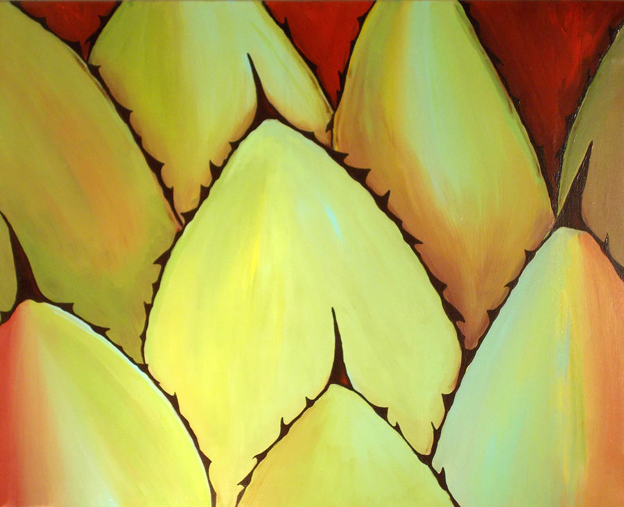 Abstract Painting - Cactus Close Up by Karyn Robinson
