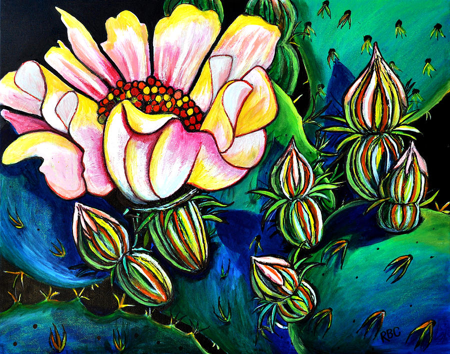 Flowers Still Life Painting - Cactus Flower II by Bob Crawford