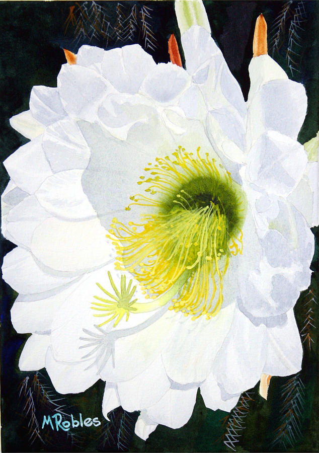 Cactus Flower II Painting by Mike Robles