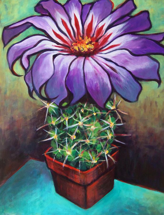 Cactus Flower Painting by Susan Santiago