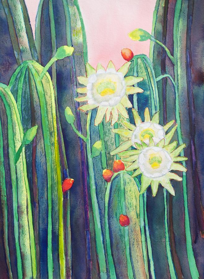 Cactus Flowers Painting by Patricia Beebe