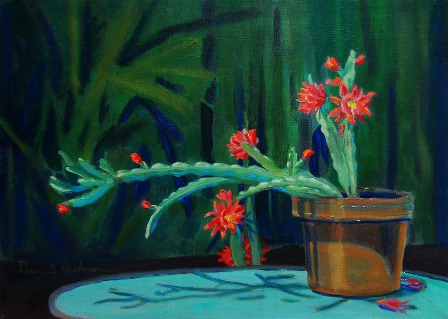 Still Life Painting - Cactus in Bloom 1 by Dan Redmon