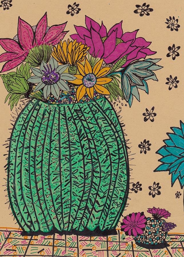 Cactus  Drawing by Rosalina Bojadschijew