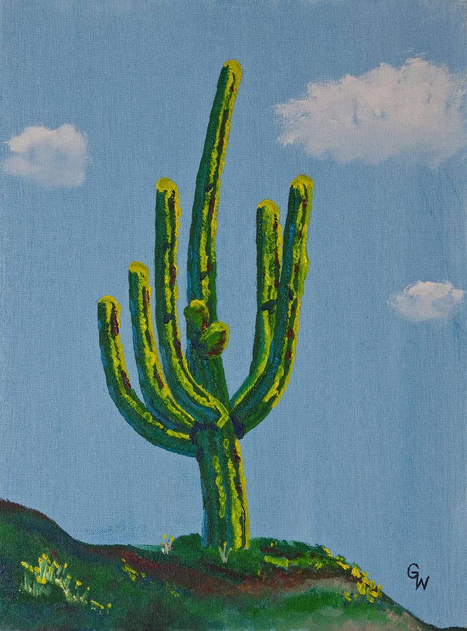 Cactus Study Painting by Greg Wells
