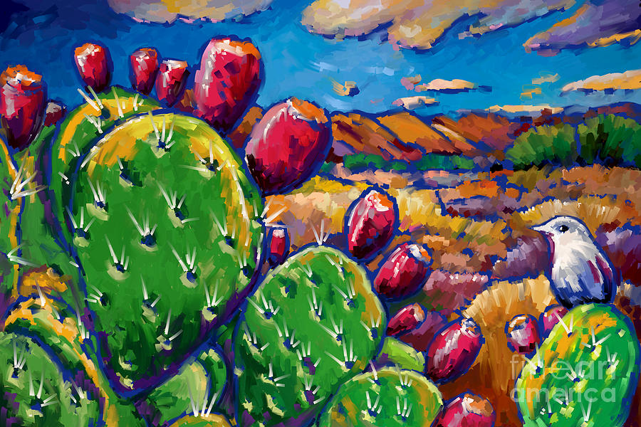 Landscape Painting - Cactus Wren by Tim Gilliland