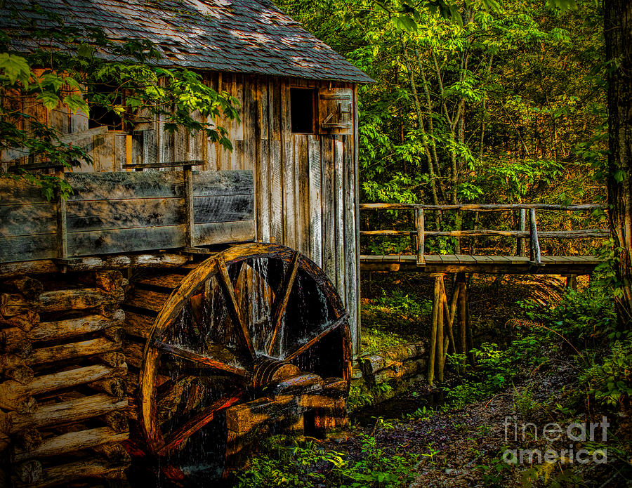 Cades Cove Mill Painted Photograph by Dave Bosse