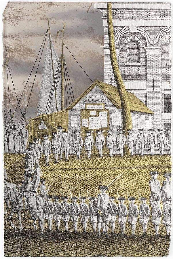 Cadets Drawing - Cadets Lined Up In Front Of The Het Zeerecht Building by Litz Collection