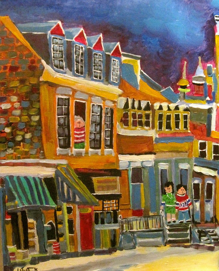Cadieux Street before DeBullion Painting by Michael Litvack