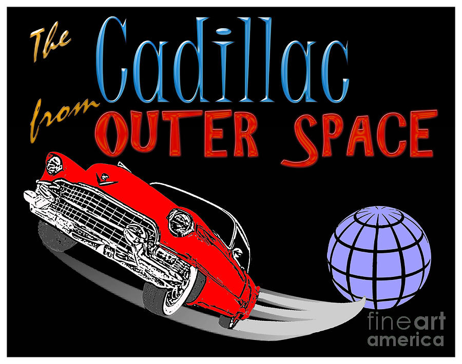 Cadillac from Outer Space Digital Art by David Caldevilla