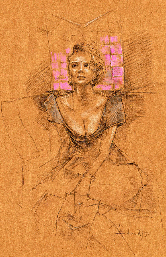 Cadillac Painting - Cadillac Woman by Ertan Aktas Cadillac Painting - Cadillac Woman by Ertan Aktas