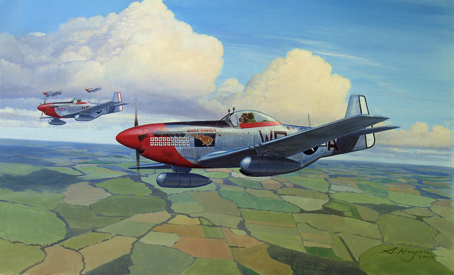 P-51 Painting - Cadillacs Rising by Steven Heyen