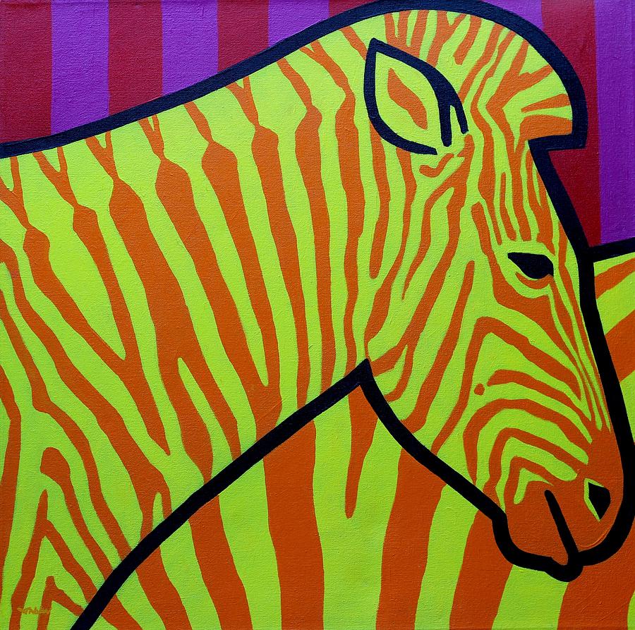 Zebra Painting - Cadmium Zebra by John  Nolan