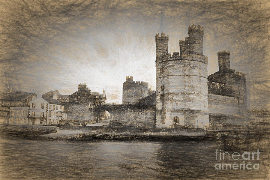 Caernarfon Castle  Digital Art by Ann Garrett
