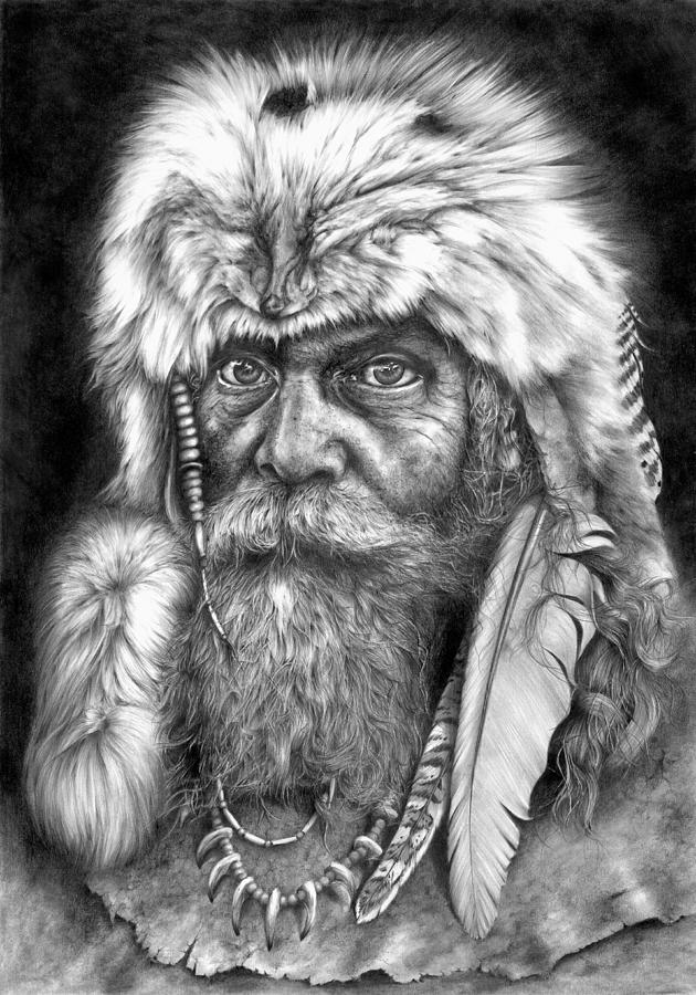 Caesar of the Wilderness Drawing by Peter Williams