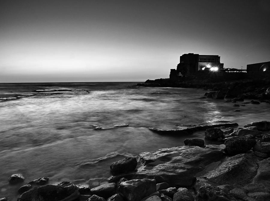 Caesarea  BW Photograph by Meir Ezrachi