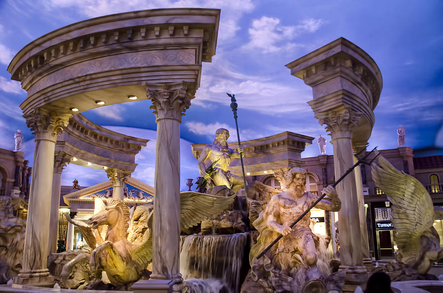 Las Vegas Photograph - Caesars Palace Fountains - Las Vegas Nevada #2 by Jon Berghoff