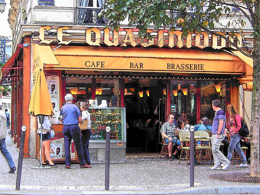 The Corner Cafe Bar Brasserie in Paris Photograph by Jan Matson The Corner Cafe Bar Brasserie in Paris Photograph by Jan Matson