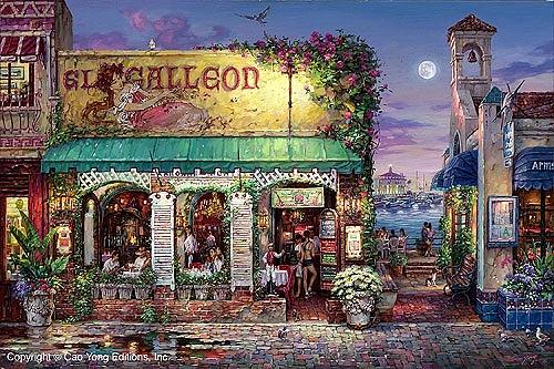 Cafe Bella  Painting by Cao Yong