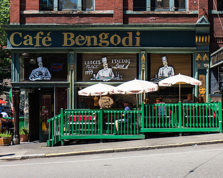 Umbrella Photograph - Cafe Bengodi by Thomas Hall