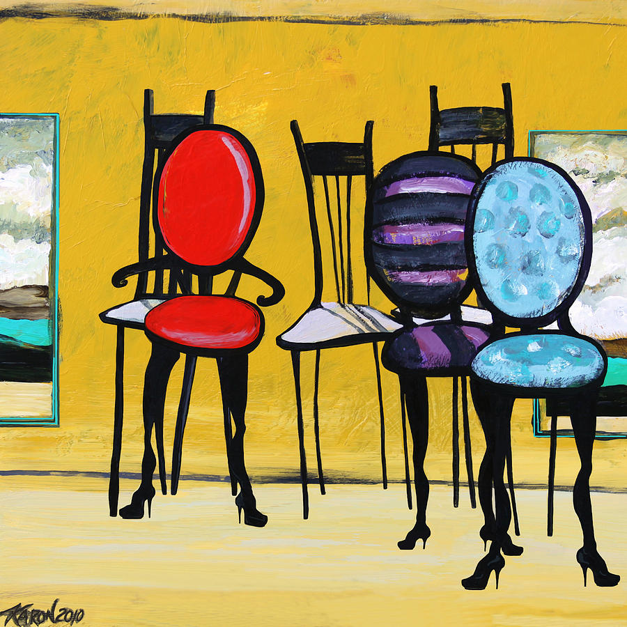Fantasy Painting - Cafe Chairs by Karon Melillo DeVega