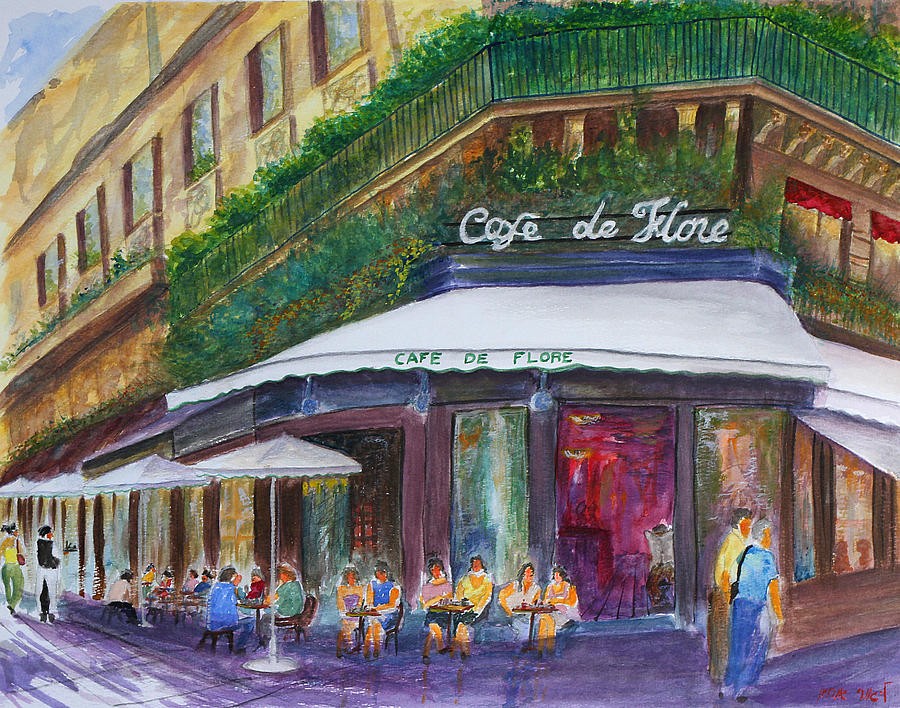 Cafe De Flore Painting by Lior Ohayon