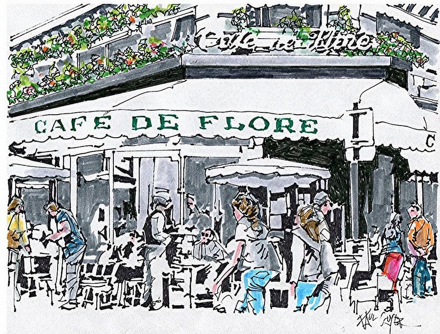 Cafe De Flore Framed Art Prints for Sale - Fine Art America