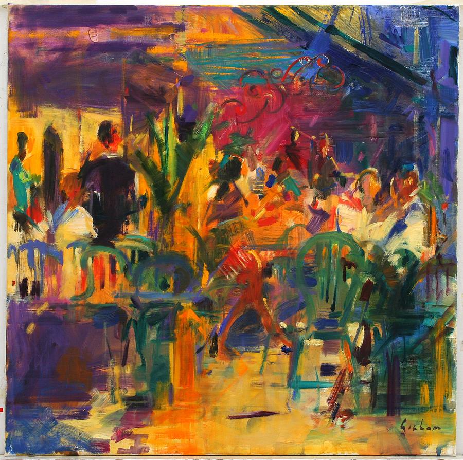 Cafe De La Place, St Paul De Vence Oil On Canvas Photograph by Peter ...